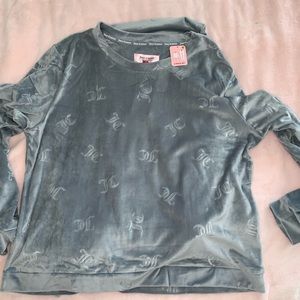 Juicy Couture grey velour logo pajamas set XL
